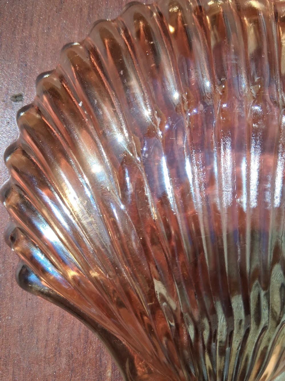 Vintage Marigold Iridescent Carnival Glass Scallop Shell Trinket Dish - Picture 6 of 9